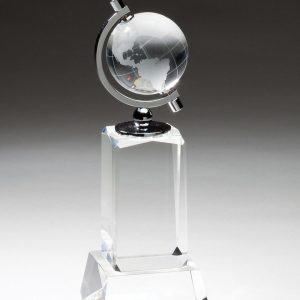 Crystal frosted globe on base