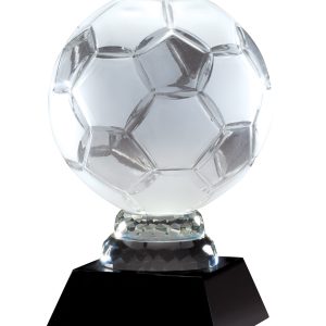 Crystal soccer award on base