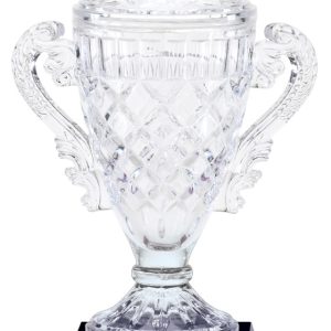 Crystal vase on black crystal base