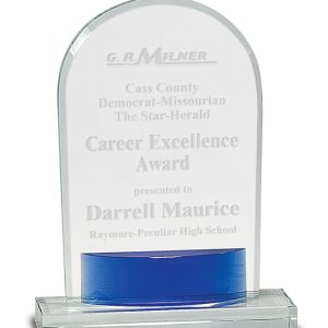 Crystal oval with blue arch