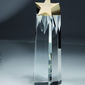 Crystal tower with gold star