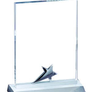 Crystal rectangle with silver star
