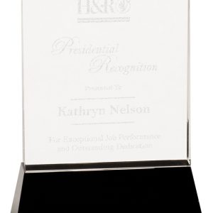 Crystal award on black base