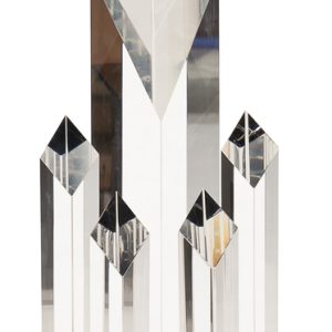 11 inch crystal diamond columns on black base