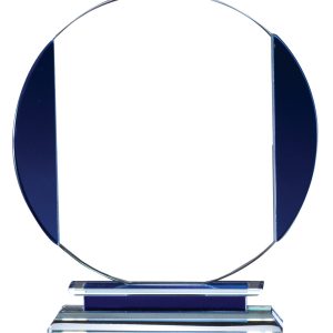 Glass circle with blue sides