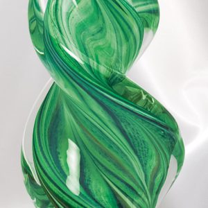 12.25 inch green twist art glass award