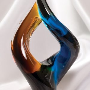 12.5 inch diamond twist art glass award