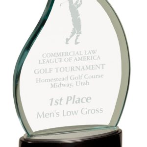 Jaded glass flame on black base