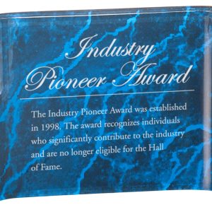 Blue marble acrylic crescent award