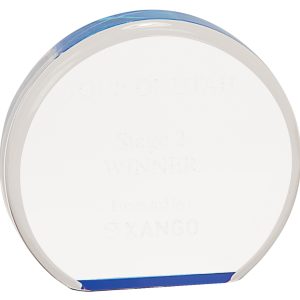 Blue round acrylic award