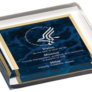 3.75'' x 3.75'' acrylic paperweight