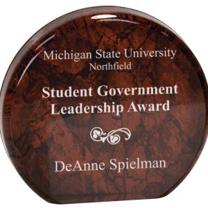 Red marble round aurora acrylic