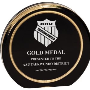 Black and gold round aurora acrylic