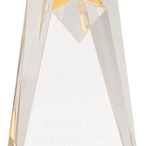 Gold sculpted acrylic star tower