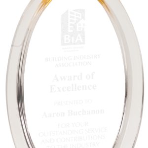 Gold oval acrylic halo award