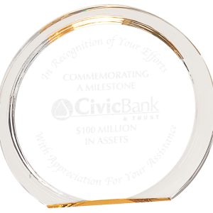 Gold acrylic halo award