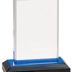 Blue beveled impress acrylic award