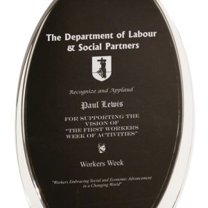 Clear luminary acrylic oval award