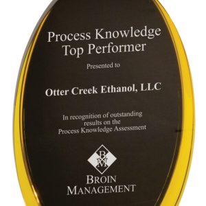 Gold luminary acrylic oval award