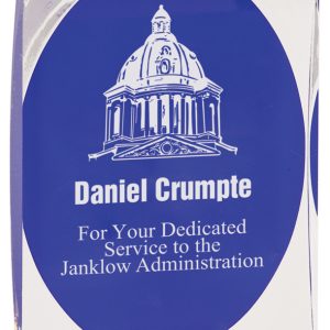 Blue luminary portrait acrylic award