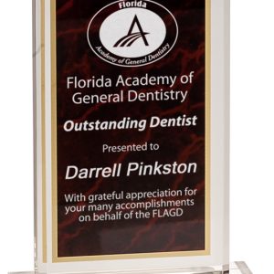 Red marbleized acrylic award