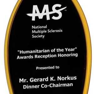 Black and gold acrylic spire award