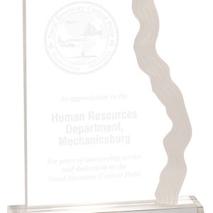 Clear frosted acrylic waterfall award