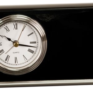 7.5'' x 4'' black piano finished horizontal desk clock