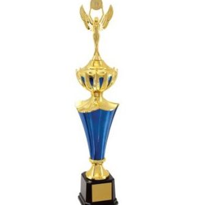 19 inch blue and gold trophy with crown