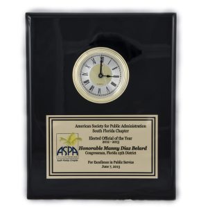 8'' x 10'' black piano finished wall clock