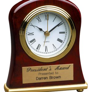 4.5'' x 5'' piano finished rosewood bell desk clock