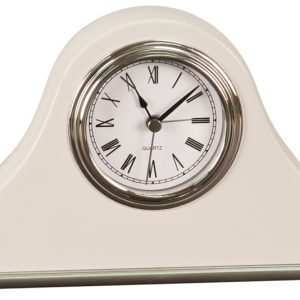 4'' x 5'' white piano finished mantel desk clock