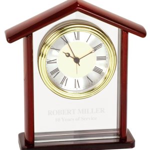 7 inch steeple glass and piano finished clock