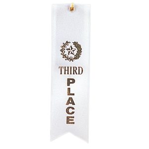 2'' x 8'' 3rd place ribbon with string