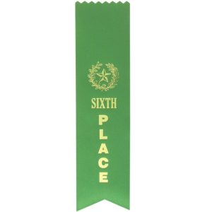 2'' x 8'' 6th place ribbon with pinked top
