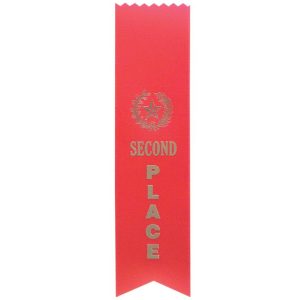 2'' x 8'' 2nd place ribbon with pinked top