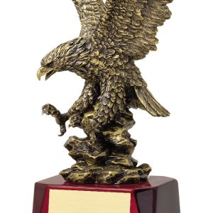 American eagle sculpture on rosewood base