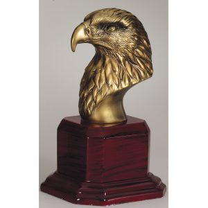 8.5 inch American eagle head and rosewood base