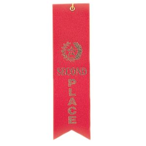 2'' x 8'' 2nd place ribbon with string
