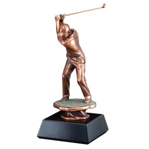 Male golf player sculpture
