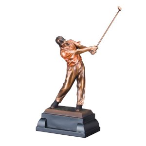 Male golf swing sculpture