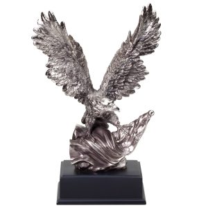 14 inch silver American eagle sculpture