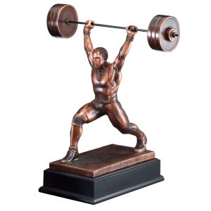 14.5 inch weightlifter sculpture