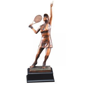 17.5 inch female tennis player sculpture