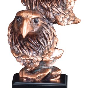 10 inch American eagle heads sculpture