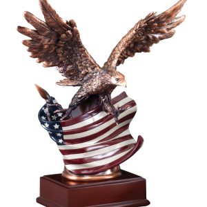 American eagle and flag sculpture