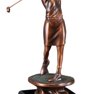 Female golf swing sculpture