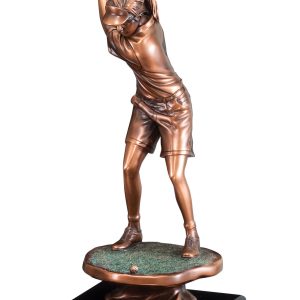 Female driver golf sculpture
