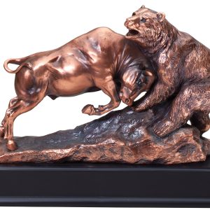 9'' x 11'' bull and bear sculpture