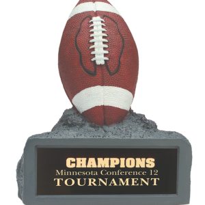 4.5 inch brown football on base